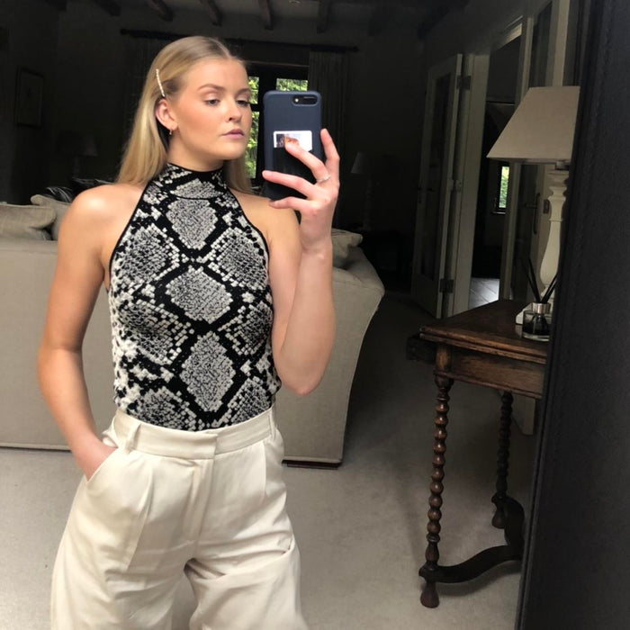 Zara Siyah Beyaz Desenli Kadın Bluz S