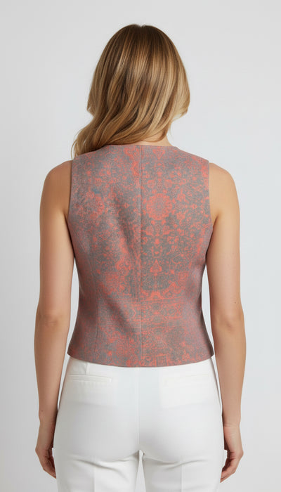 Les Benjamins Turuncu Gri Kadın Yelek XS