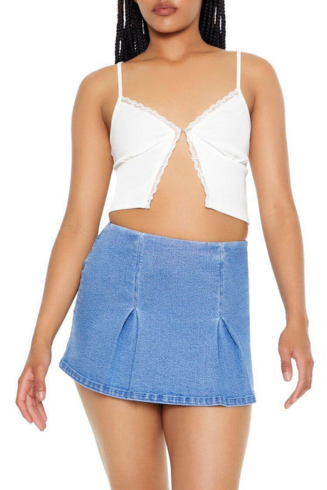 Forever 21 Denim Kadın Pliseli Mini Etek XS