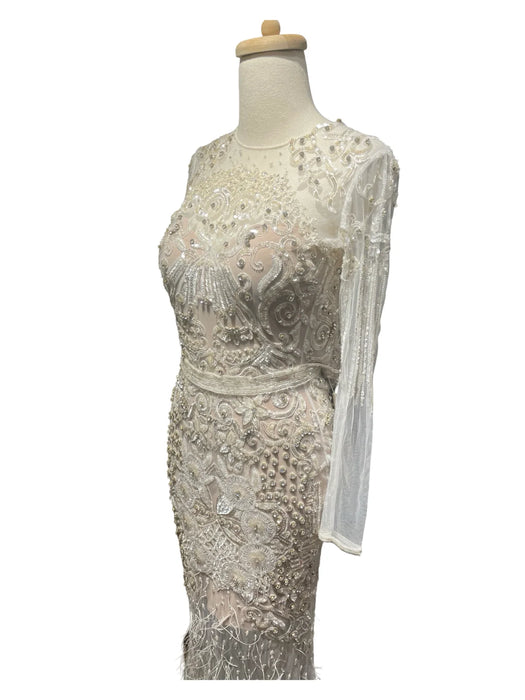 DCEY Beyaz Kadın Taşlı Elbise S