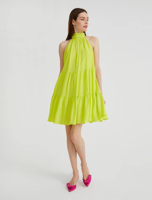 Koton Fosforlu Yeşil Kadın Elbise XS