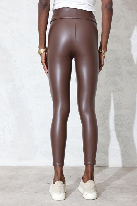 Calzedonia Kahverengi Kadın Deri Tayt XS