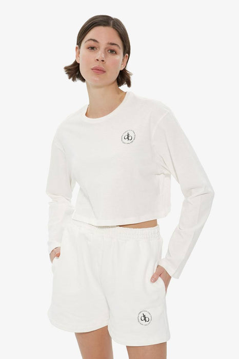 Dahlia Bianca Beyaz Crop Kadın T-Shirt S