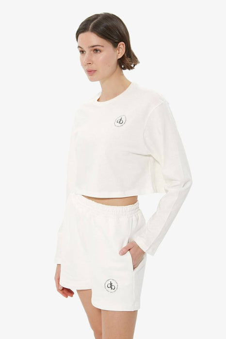 Dahlia Bianca Beyaz Crop Kadın T-Shirt S