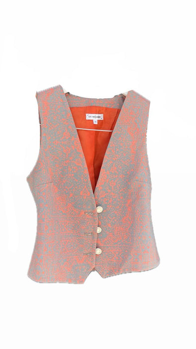 Les Benjamins Turuncu Gri Kadın Yelek XS