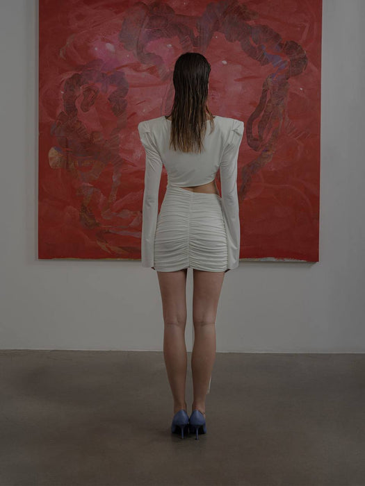 GIAE Beyaz Mini Boy Kadın Elbise S