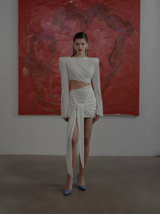 GIAE Beyaz Mini Boy Kadın Elbise S