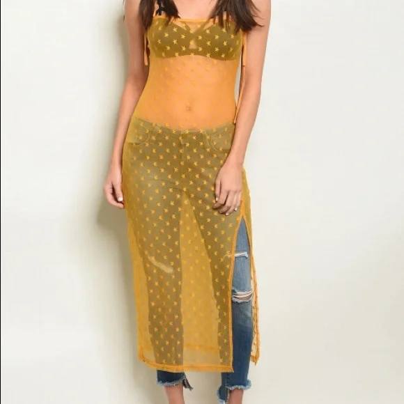 Wind Honey Sarı Kadın Plaj Elbisesi S