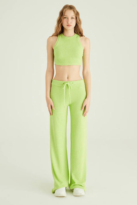 NAIA Fıstık Yeşili Havlu Kumaş Eşofman XS