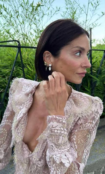 Alessandra Rich Pembe Dantelli Kadın Elbise XS