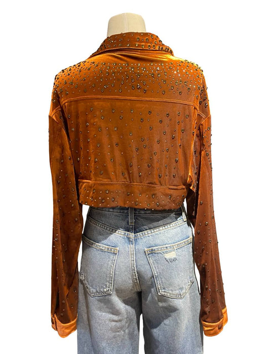 Norma Turuncu Kadın Crop Ceket S