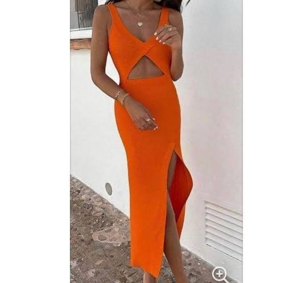 Zara Turuncu Triko Kadın Elbise S