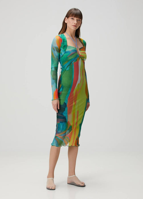 Sisters Yeşil Çok Renkli Kadın Elbise S