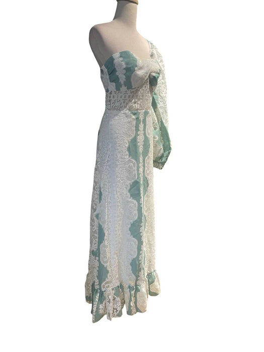 Lamperos Beyaz Yeşil Kadın Elbise S