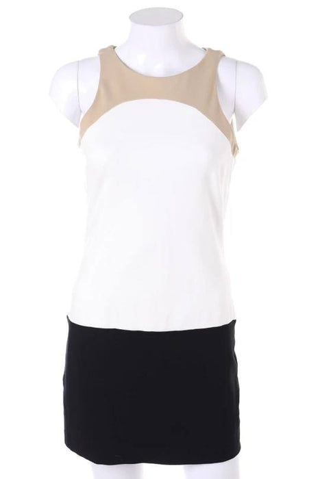 Mango Bej Siyah Kadın Elbise S