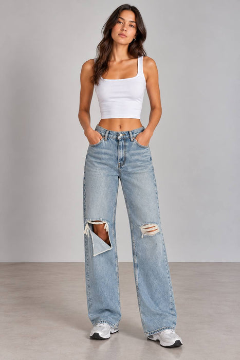 Mango mavi kadın denim pantolon