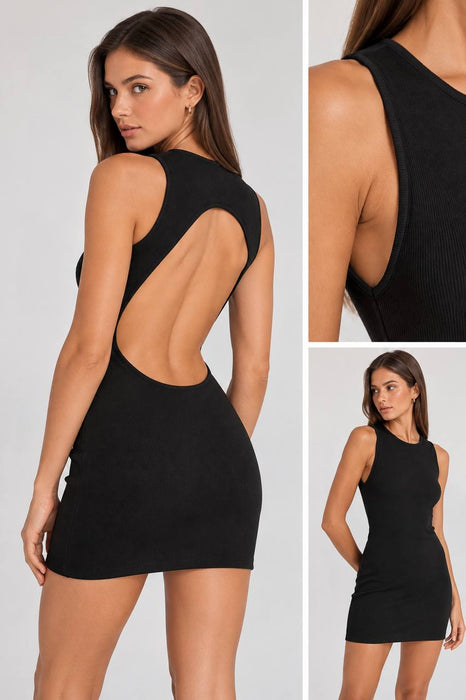 Zara Sırt Dekolteli Mini Kadın Elbise