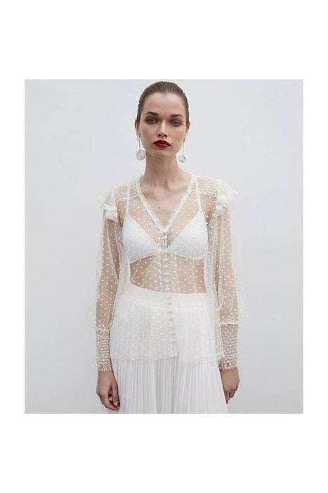 İpekyol Beyaz Kadın Bluz S