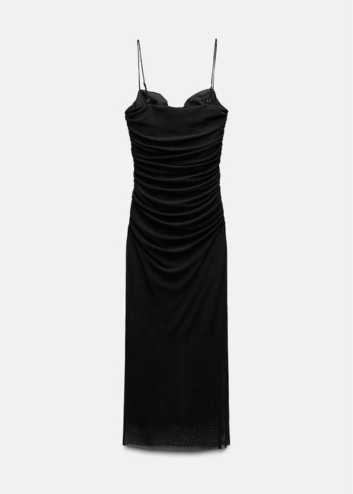 Zara Siyah Kadın Askılı Elbise XS