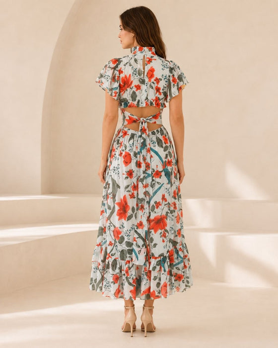 City Pearl Çiçekli Kadın Elbise XS/S