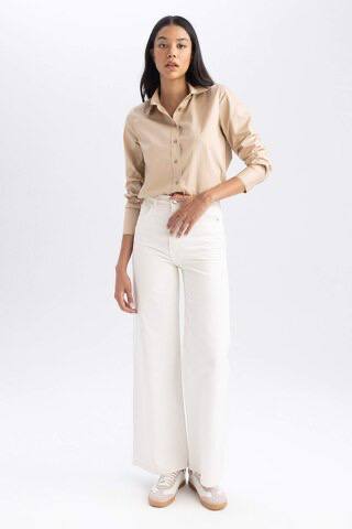 Defacto Bej Kadın Gömlek L