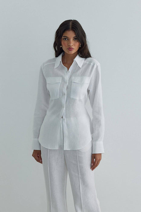 Suud Beyaz Kadın Pantolon S