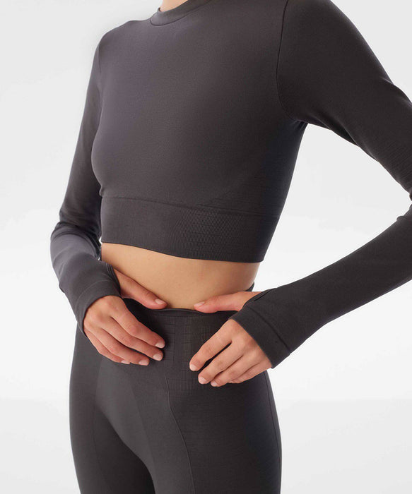 Twist Gri Kadın Uzun Kollu T -Shirt S