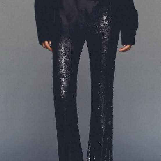 Zara Siyah Kadın Payetli Pantolon XS