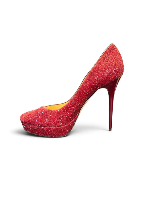 Jimmy Choo Kırmızı Kadın Taşlı Topuklu Ayakkabı