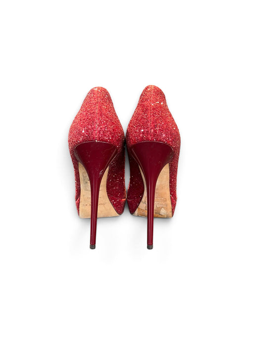Jimmy Choo Kırmızı Kadın Taşlı Topuklu Ayakkabı