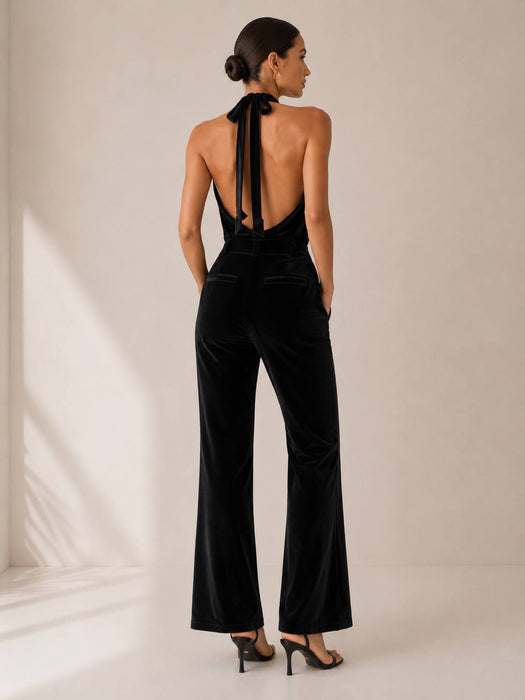 W Collection Siyah Kadın Kadife Pantolon XS