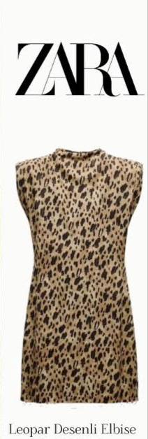 Zara Leopar Kadın Mini Elbise XS