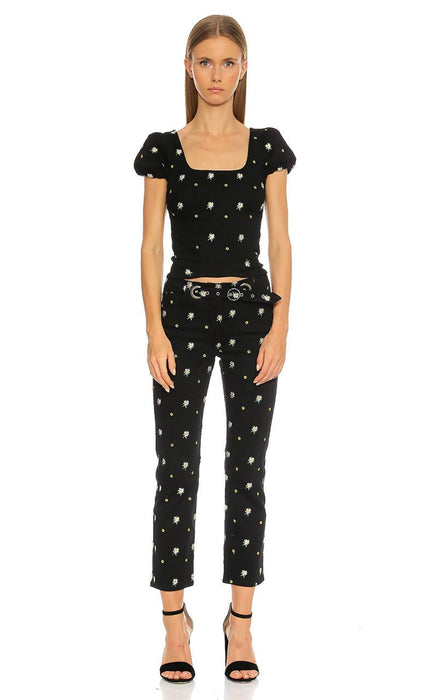 Miaou Siyah Kadın Çiçekli Bluz XS