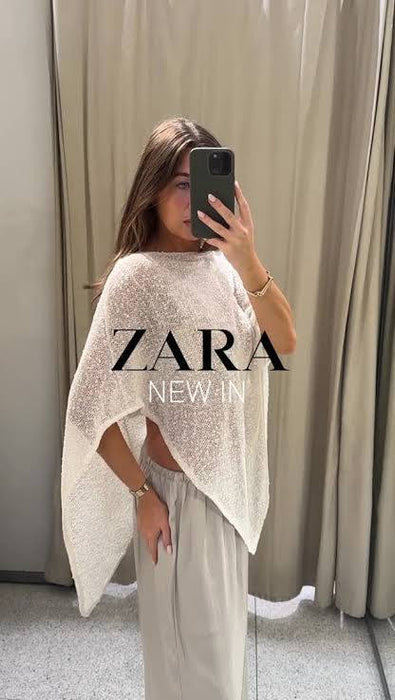 Zara Ekru Kadın Pelerin S