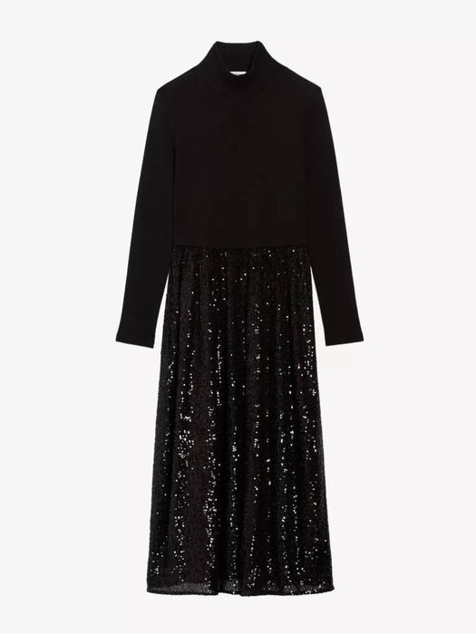 Claudie Pierlot Siyah Kadın Uzun Kollu Elbise XS