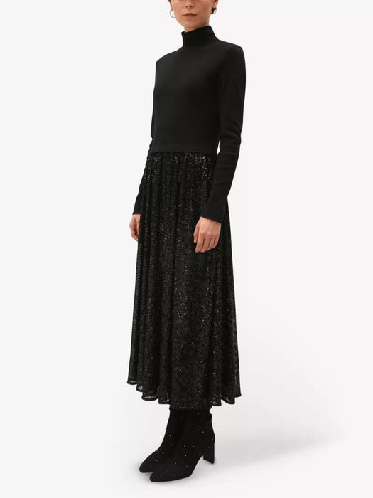 Claudie Pierlot Siyah Kadın Uzun Kollu Elbise XS