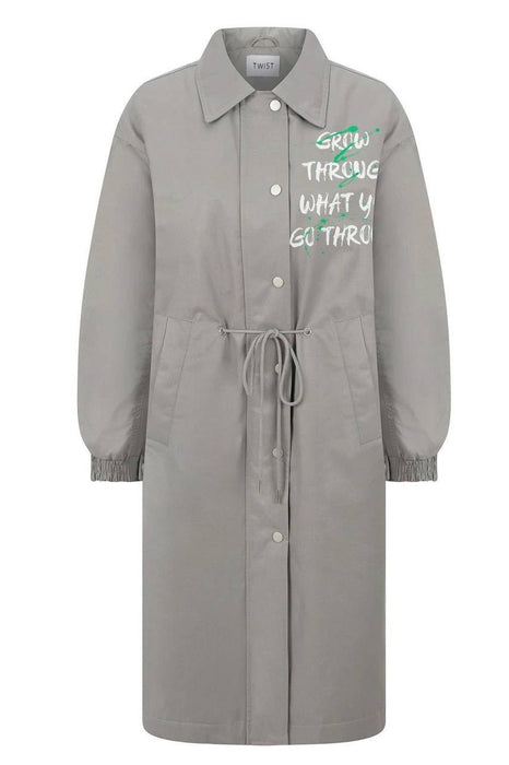 Twist Gri Kadın Pardesu XS