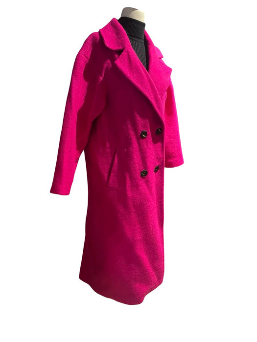 Beymen Pembe Kadın Yün Keçe Palto XS