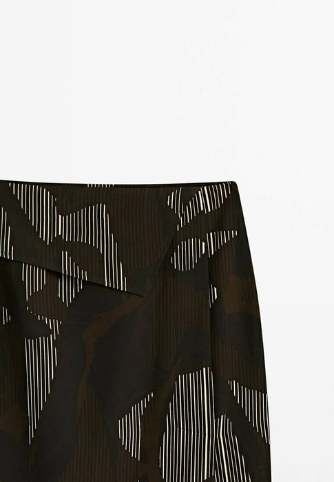 Massimo Dutti Siyah Desenli Kadın Etek M