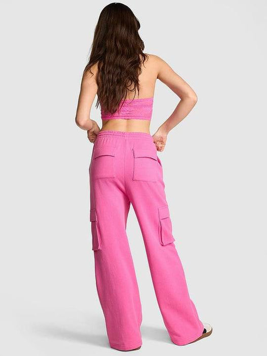 Victoria's Secret Pembe Kadın Ivy Polar Geniş Paçalı Kargo Eşofman Altı M
