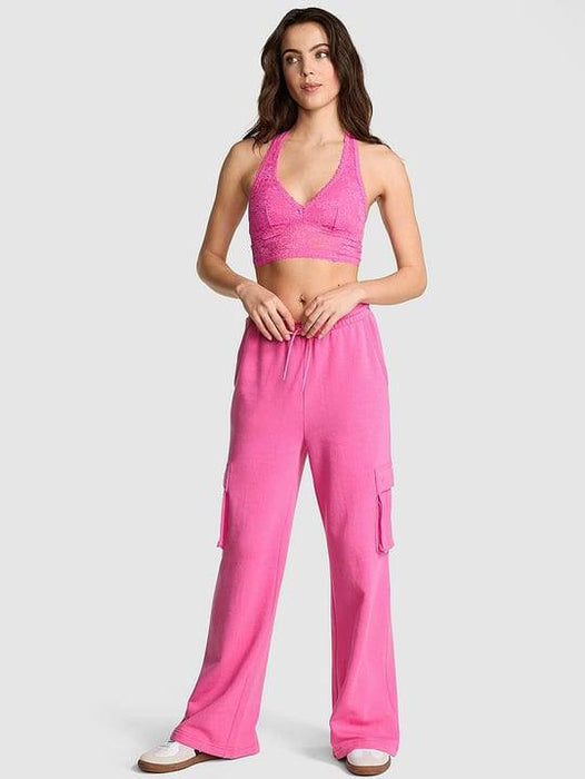 Victoria's Secret Pembe Kadın Ivy Polar Geniş Paçalı Kargo Eşofman Altı M