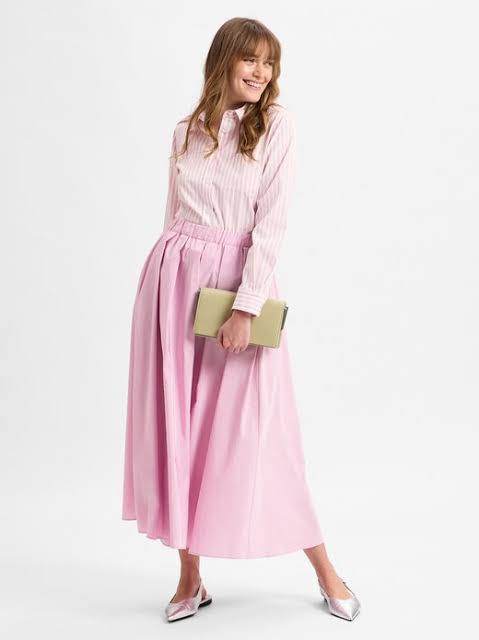 MaxMara Pembe Kadın Uzun Etek S