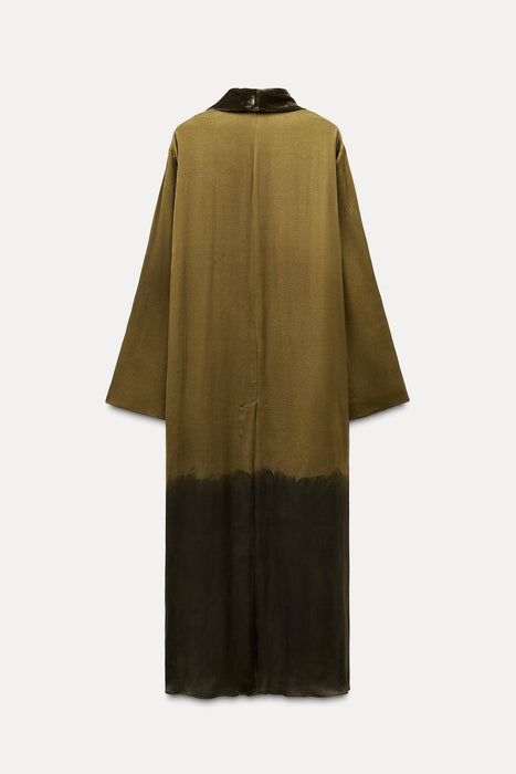 Zara Haki Kadın Uzun Ceket XS