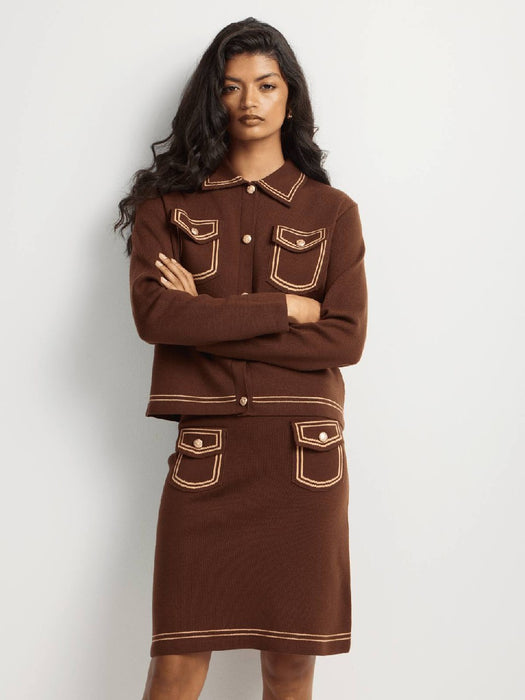 H&M Kahverengi Kadın Yakalı Hırka XS