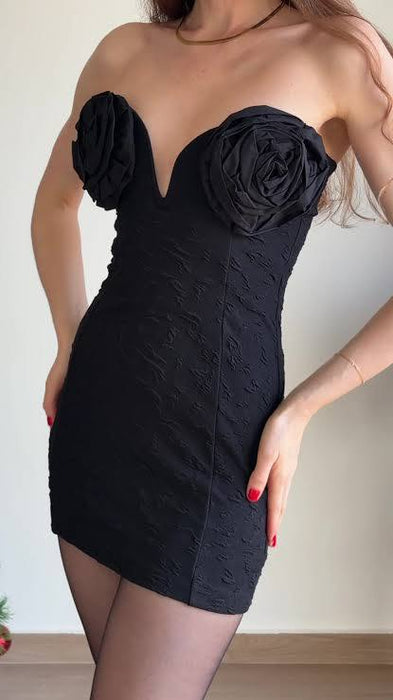 Zara Siyah Kadın Mini Elbise S