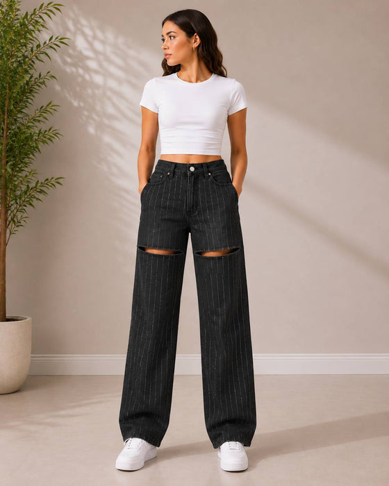 Forever 21 Siyah Kadın Taşlı Pantolon XS