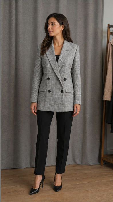 Massimo Dutti Ekoseli Kadın Ceket M