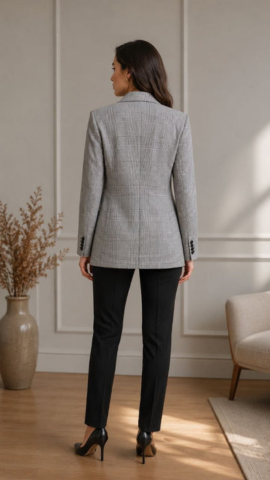 Massimo Dutti Ekoseli Kadın Ceket M