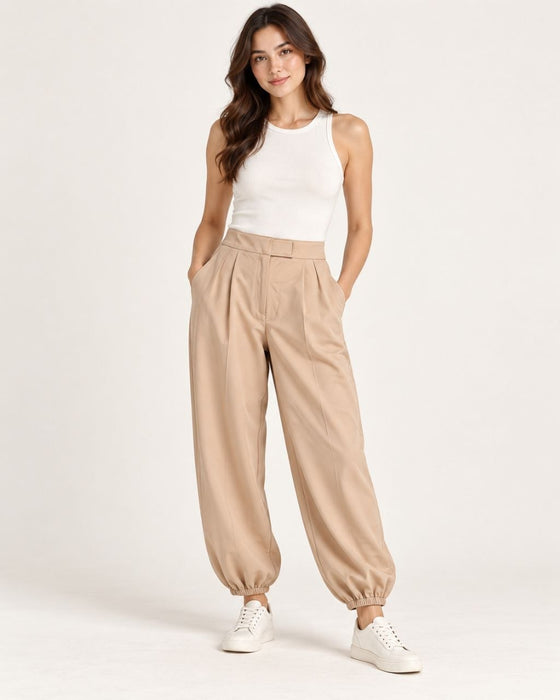 Shein Bej Kadın Pantolon S
