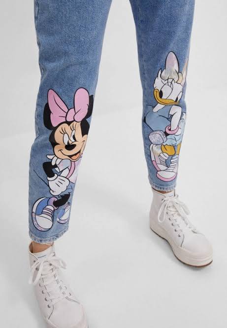 Bershka Mavi Kadın Disney Pantolon XS
